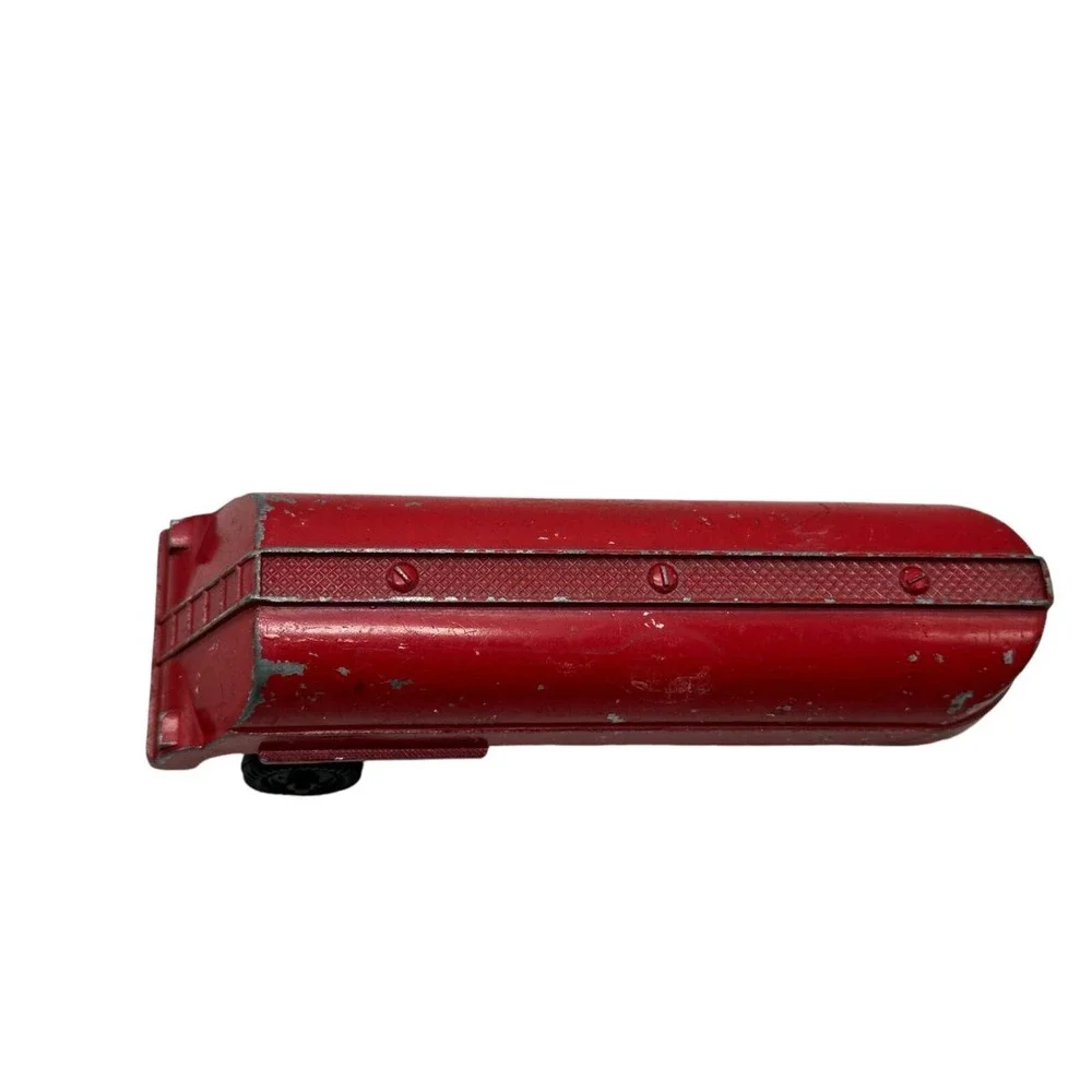Vintage Red Die-Cast Toy Tanker Trailer With Wheels & Ladder